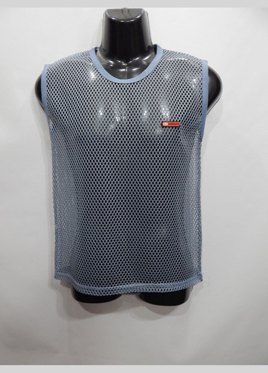 Голубая мужская легкая футболка безрукавка сетка р.48 022 мфс (подросток, рост 164 см) Ecko Unltd