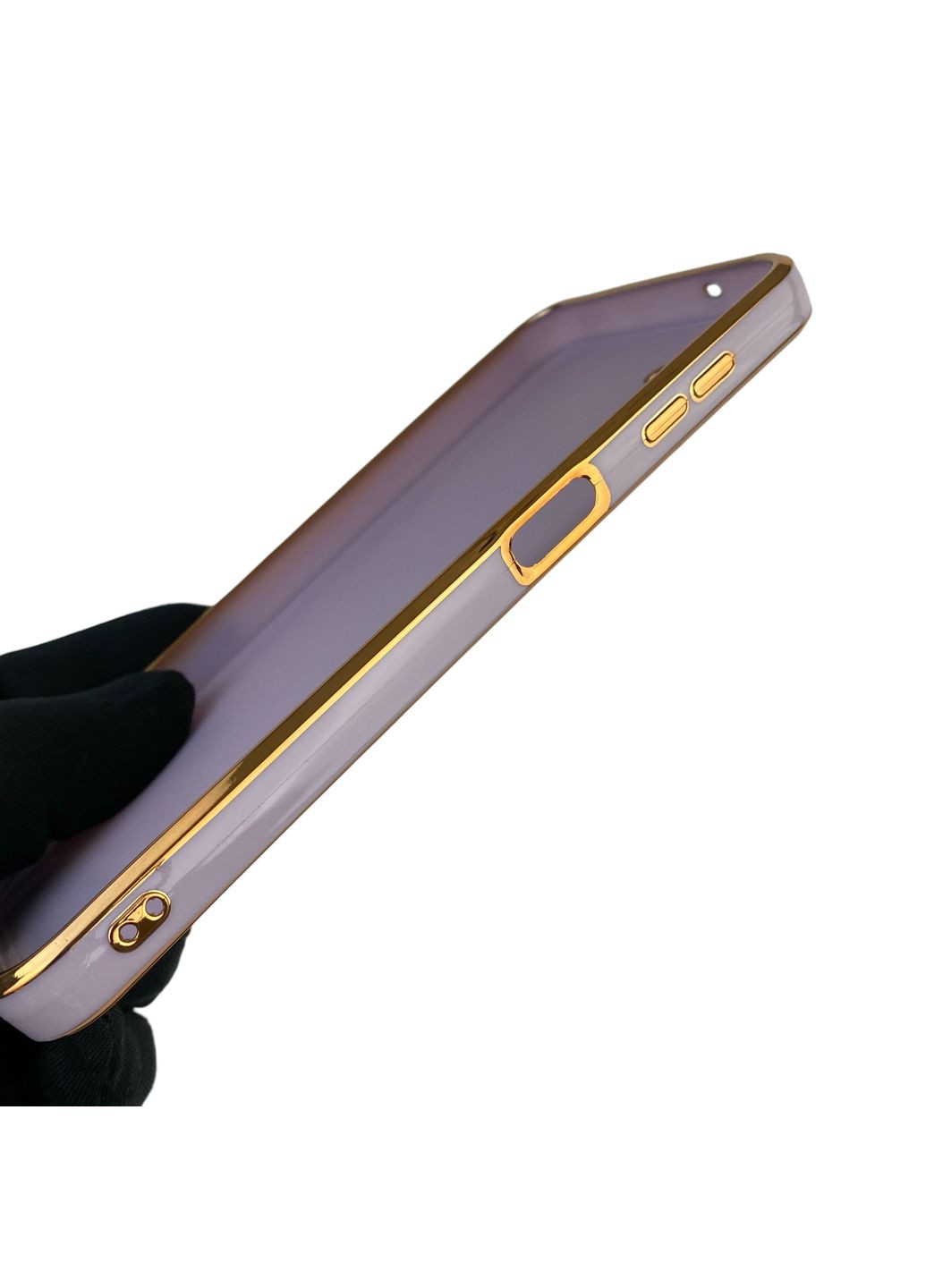 Чохол для Galaxy A14 4G (SM-A145F) з кільцем MagSafe із золотою окантовкою на самсунг а14 бузковий gs1 Samsung (366234969)