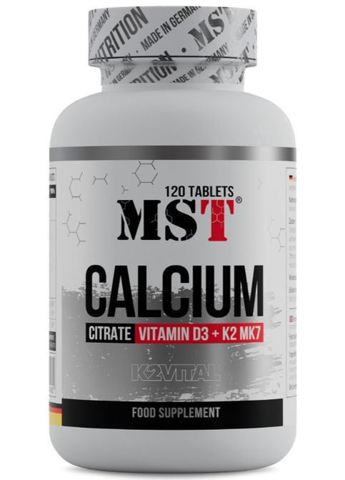 Calcium Citrate + Vitamin D3 + K2 MK7 120 Tabs MST Nutrition (321267667)