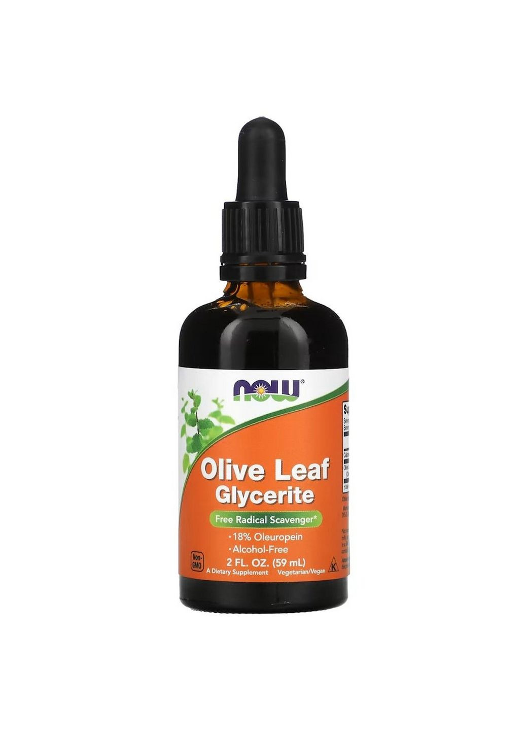 Натуральная добавка Olive Leaf Glycerite, 59 мл Now (293482914)