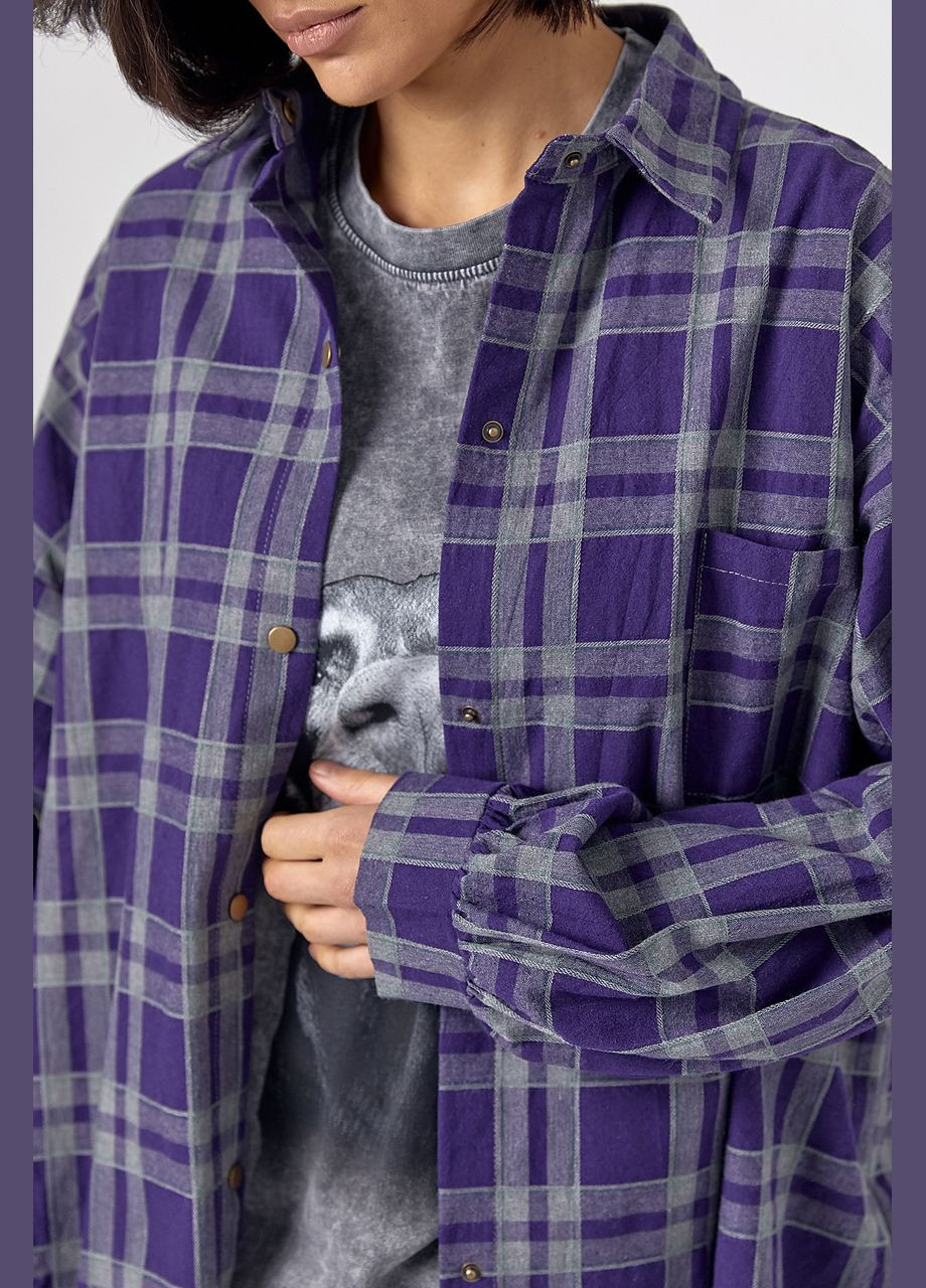 Стильна картата сорочка на кнопках із накладною кишенею No Brand (319705660)