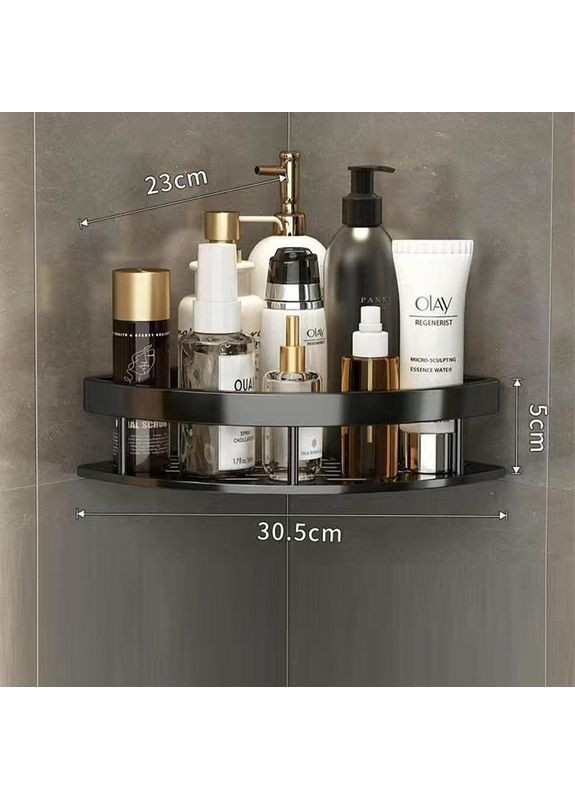 Металлическая угловая полка для ванной комнаты 1шт Черная (PH051343) Xiamen (368833848)