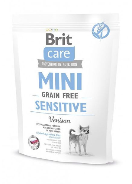 Сухой корм Care GF Mini Sensitive 0,4 kg (для собак миниатюрных пород c чувствительным пищеварением) Brit (292259696)