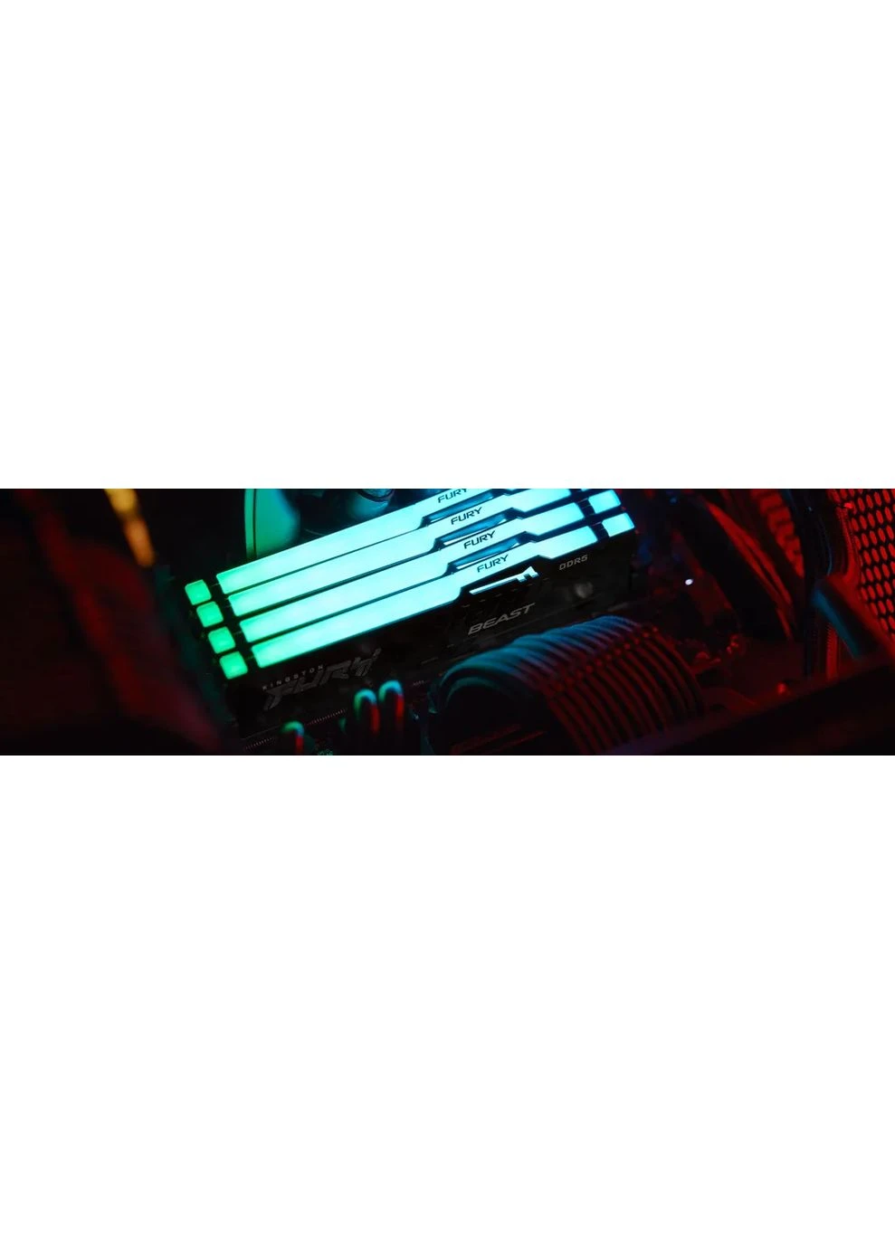 Пам'ять ПК DDR5 64GB KIT (32GBx2) 6000 FURY Beast RGB Kingston (393458137)