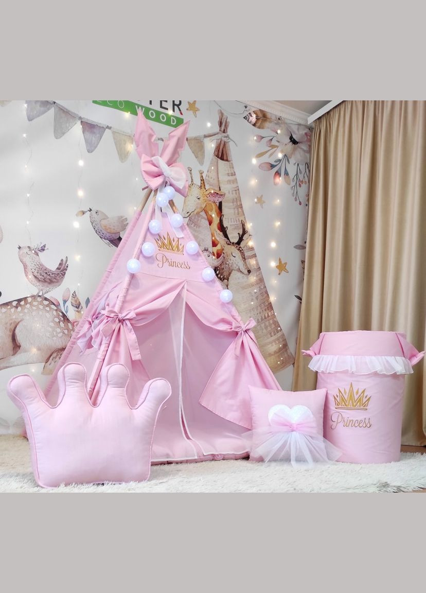 Вигвам Принцесса с ковриком БОН БОН + корзина для игрушек. Полный комплект! No Brand (316256810)