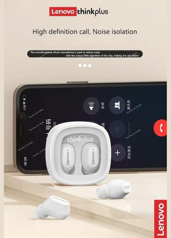 Гарнитура TWS XT62 white Lenovo (322701375)
