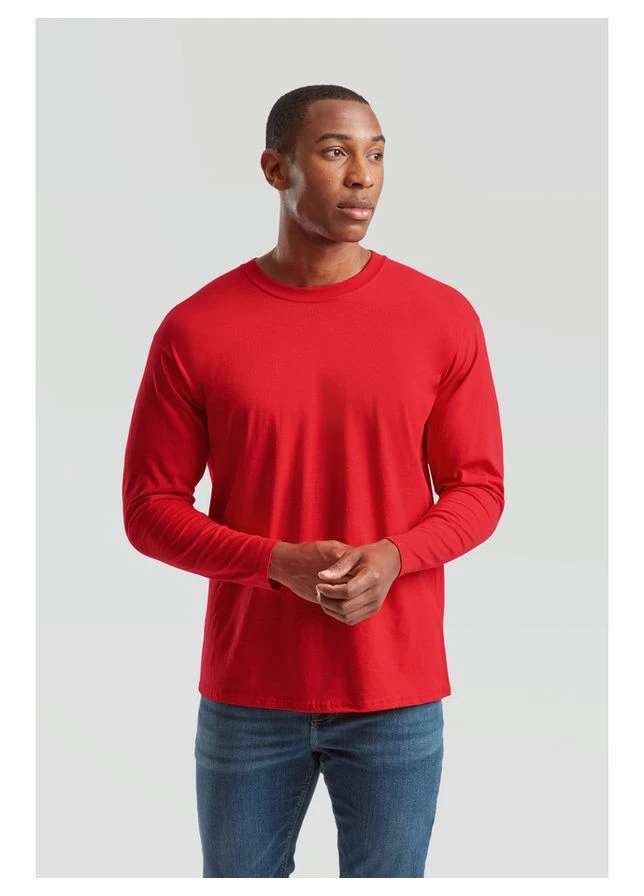 Червона демісезонна unisex з довгим рукавом, червона, розмір xxl B&C collection Футболка