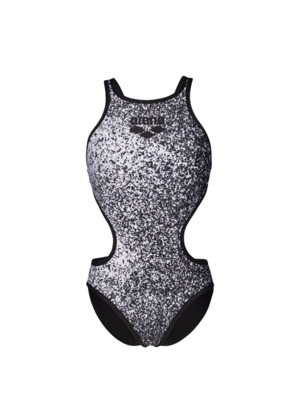 Серый летний женский купальник one paints swimsuit tech back (007917-515) черный размер Arena