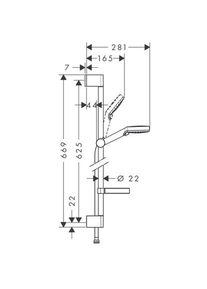 Душовий гарнітур CROMETTA VARIO, хром, кругла Hansgrohe (401879019)