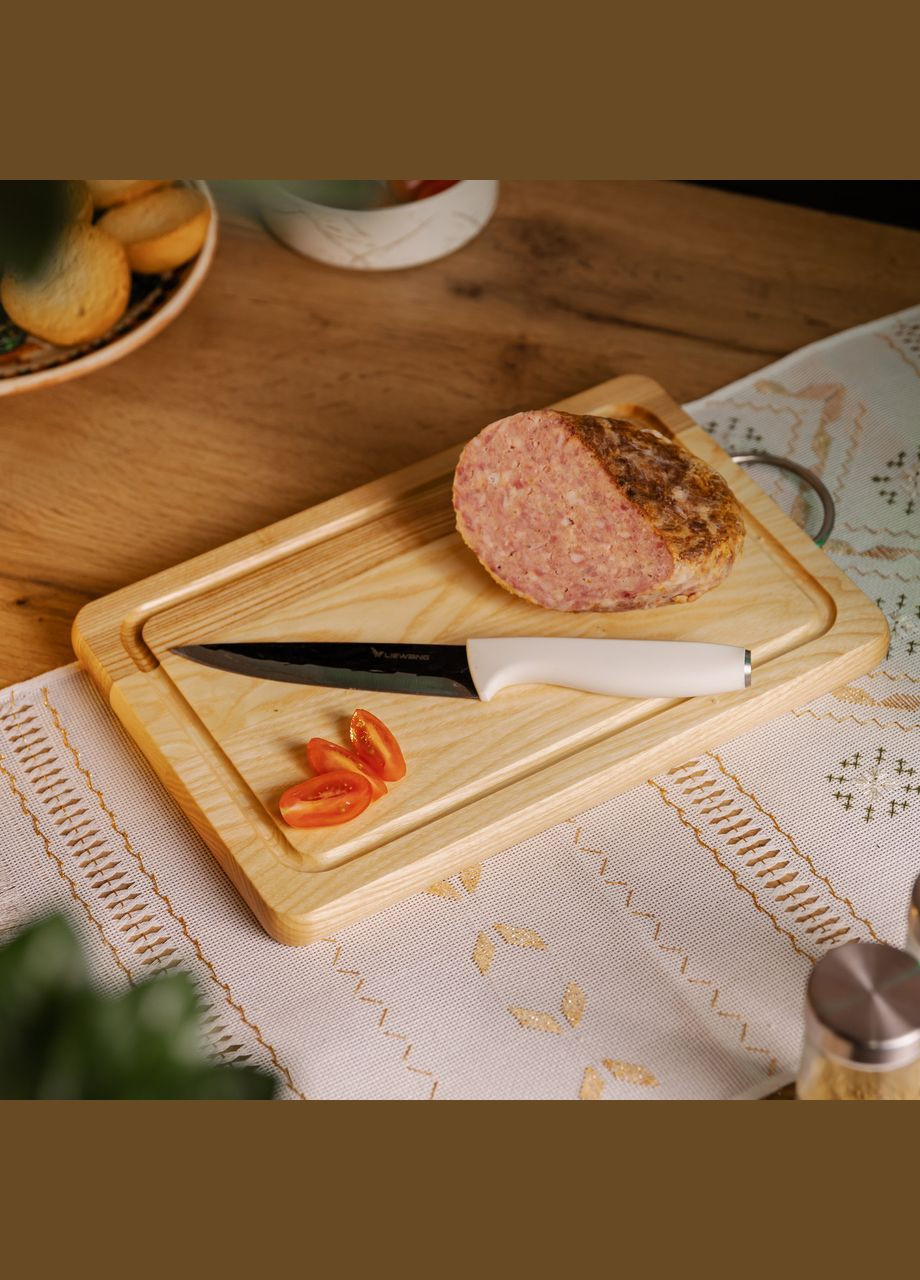 Разделочная доска прямоугольная 20*30 см с металлической ручкой, ясень LUGI (322198963)