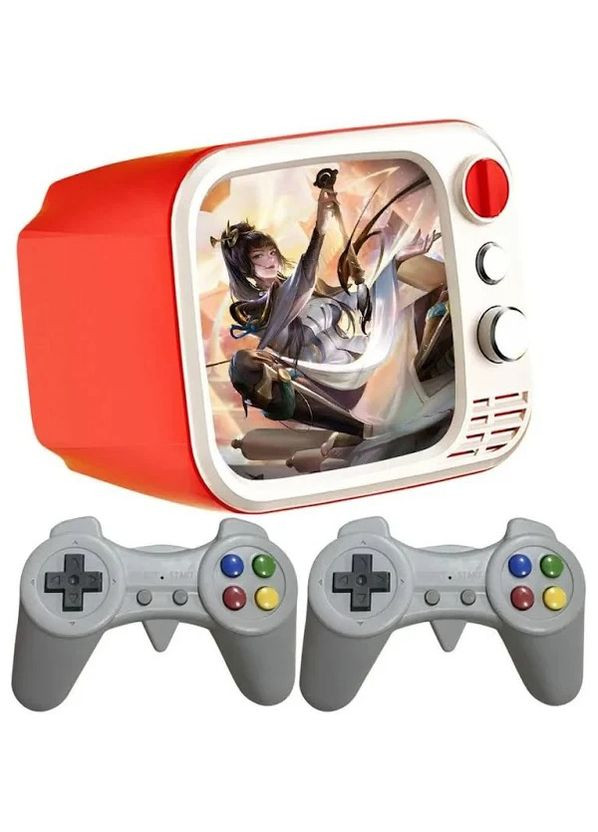 Игровая портативная ретро-видеоконсоль с 3.5 дюймовым красным монитором и двумя джойстиками H7 No Brand (288139023)