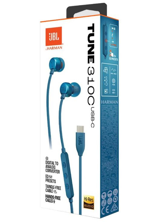 Гарнитура TUNE 310C USBC Blue (JBLT310CBLU) (6995502) JBL (314779894)