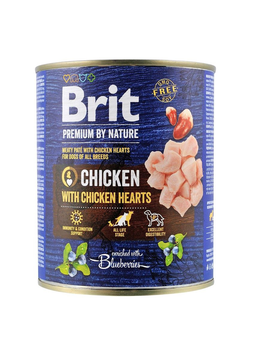 Корм для собак Premium By Nature Chicken with Hearts 800г, с курицей Brit (292257631)