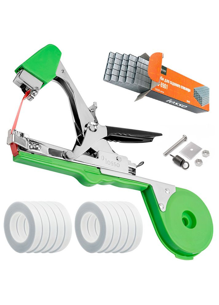 Комплект для подвязки растений SC-8102 (степлер, скобы, лента для подвязки белая – 10 шт.) Losso (327041498)