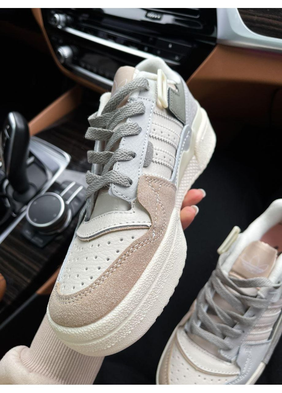 Сірі Осінні кросівки чоловічі adidas forum low white green 2.0 адідас форум No Brand