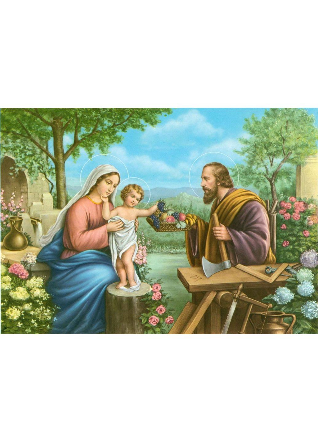 Алмазная мозаика 40x60 Святая семья с фруктами + голограммные алмазики SV1504 ColorArt (365778483)