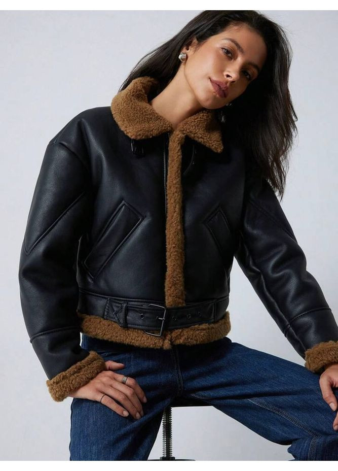 Минималистичная дубленка-авиатор — ЗАМЕР В ОПИСАНИИ Vione (370655040)