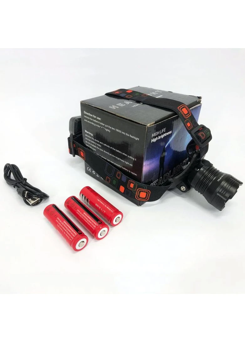 Ліхтар налобний X-Balong XQ-218-HP50 акумуляторний LED zoom з функцією Power Bank 3 режими роботи Bailong (387140501)