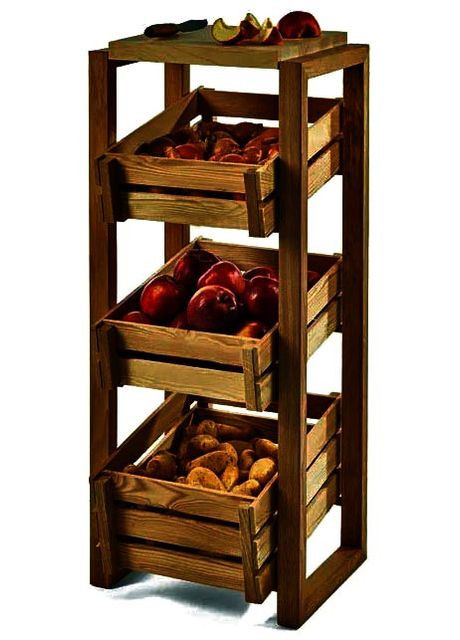 Стеллаж для овощей и фруктов из дерева Поринда мускат (ЯХТ-014007) No Brand (327868994)