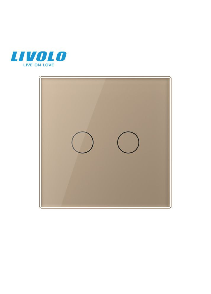 Сенсорна кнопка 2 сенсора 12/24В золотий скло (VL-FC2HC-2AP) Livolo (370970857)