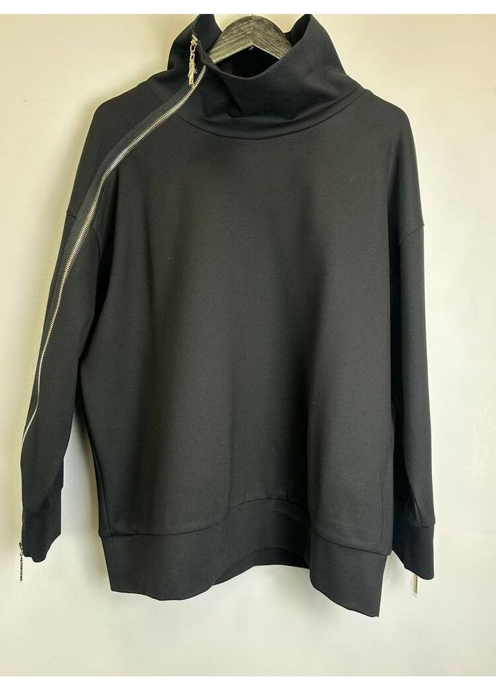 Чорний жіночий світшот з горловиною mknk2091 Nora Kvittin (366237530)