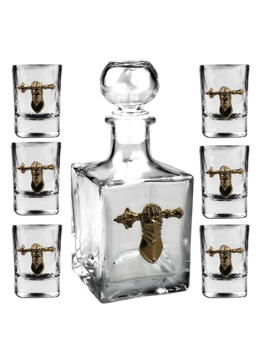 Набор подарочный 4 Profi сублим. коробка Танковые войска золото (Графин 350 мл+ 6 стопок 55 мл) 4PROFI (316090831)