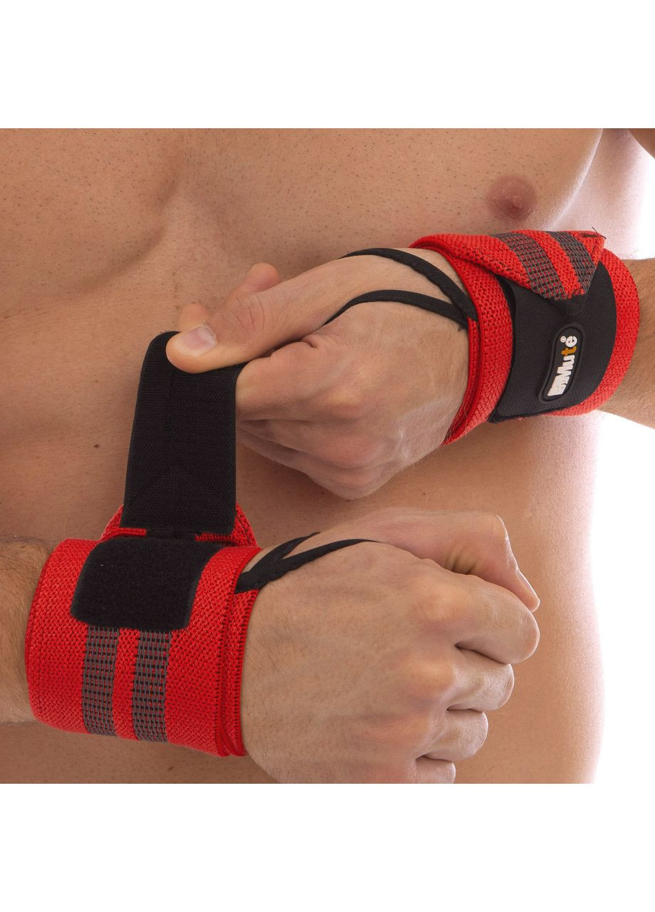 Бинты кистевые для жима (2шт) STRENGTH WRIST WRAPS MT-9188-3 (PL, эластан, р-р 51х8см, ) Mute (361439806)