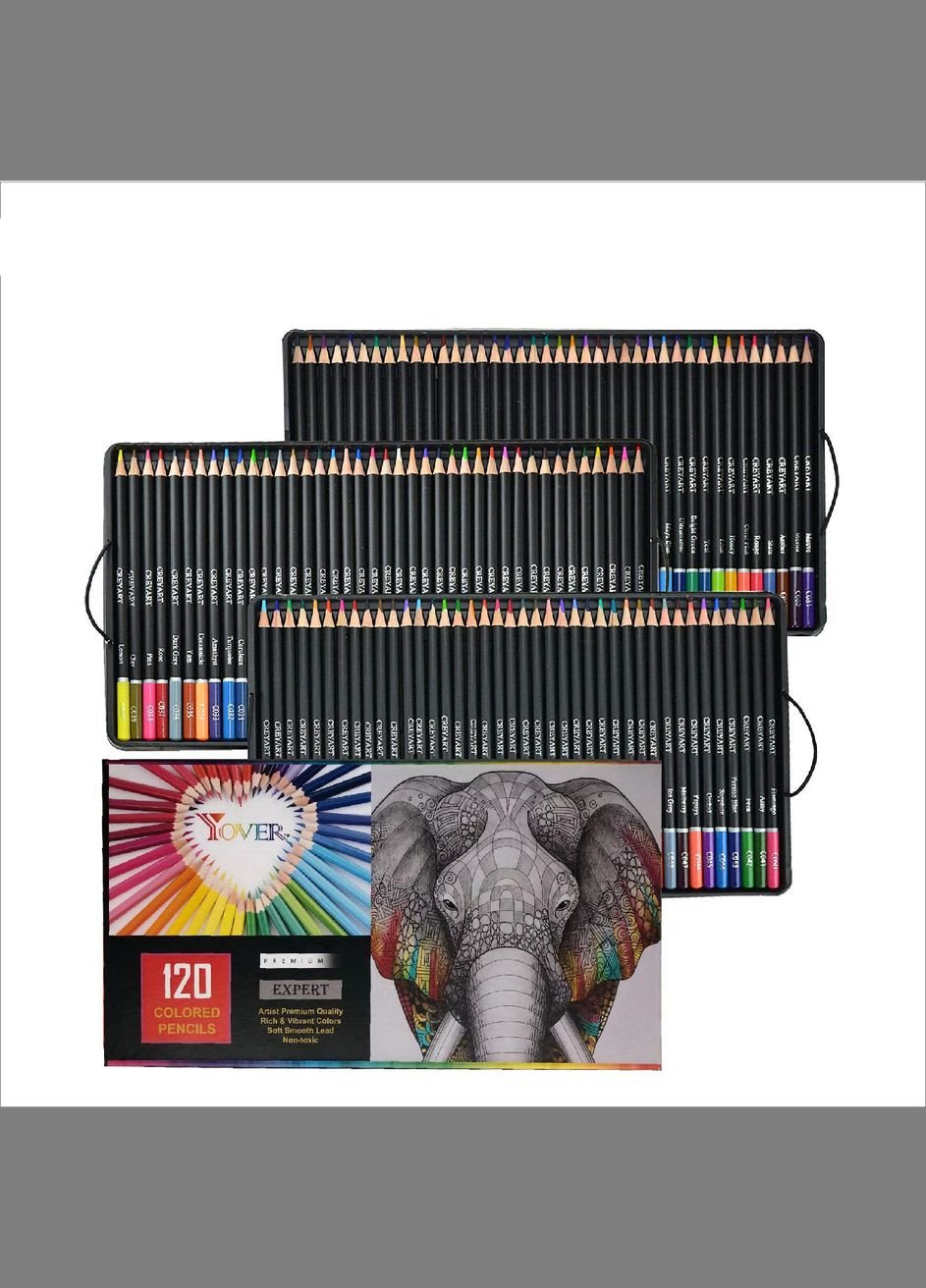 Набір кольорових олівців для малювання 120 кольорів Yover (322650458)