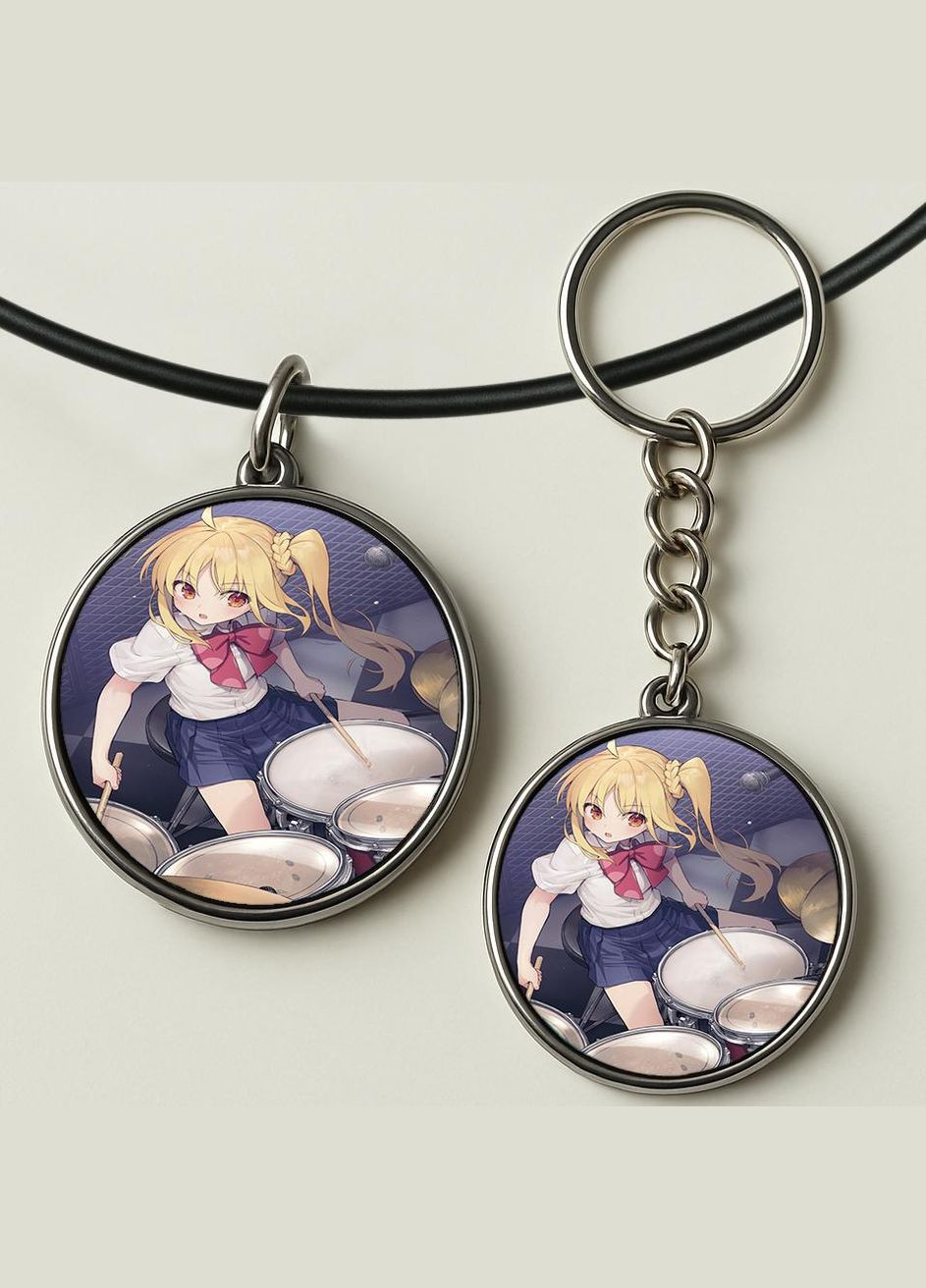 Набір підвіска (кулон) та брелок Аніме Самітниця рокер #03 (подарунковий набір) No Brand (332633606)