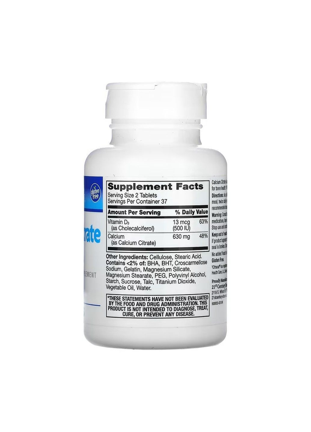 , цитрат кальция и витамин D3, максимальная эффективность, 75 таблеток 21st Century (366892546)