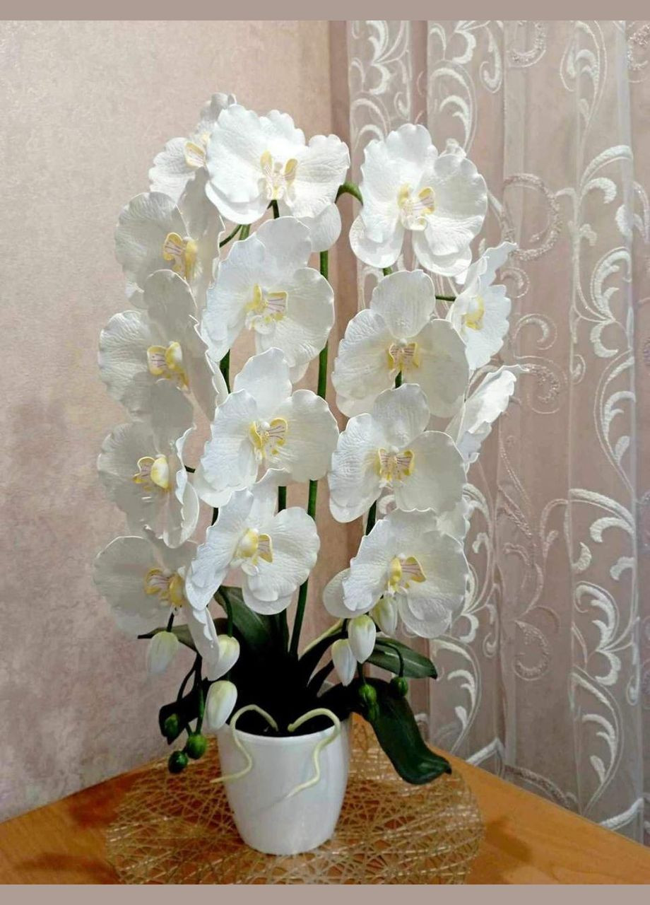 Искусственная орхидея в горшке "Королевская", ручная работа No Brand (298855186)