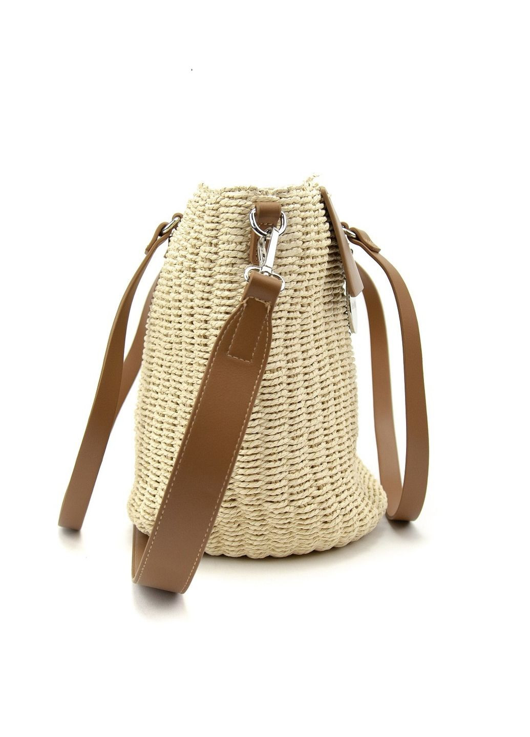 Сумка містка жіноча плетений літній шоппер бежевий Italy RoyalBag F-IT-2101B (331532800)