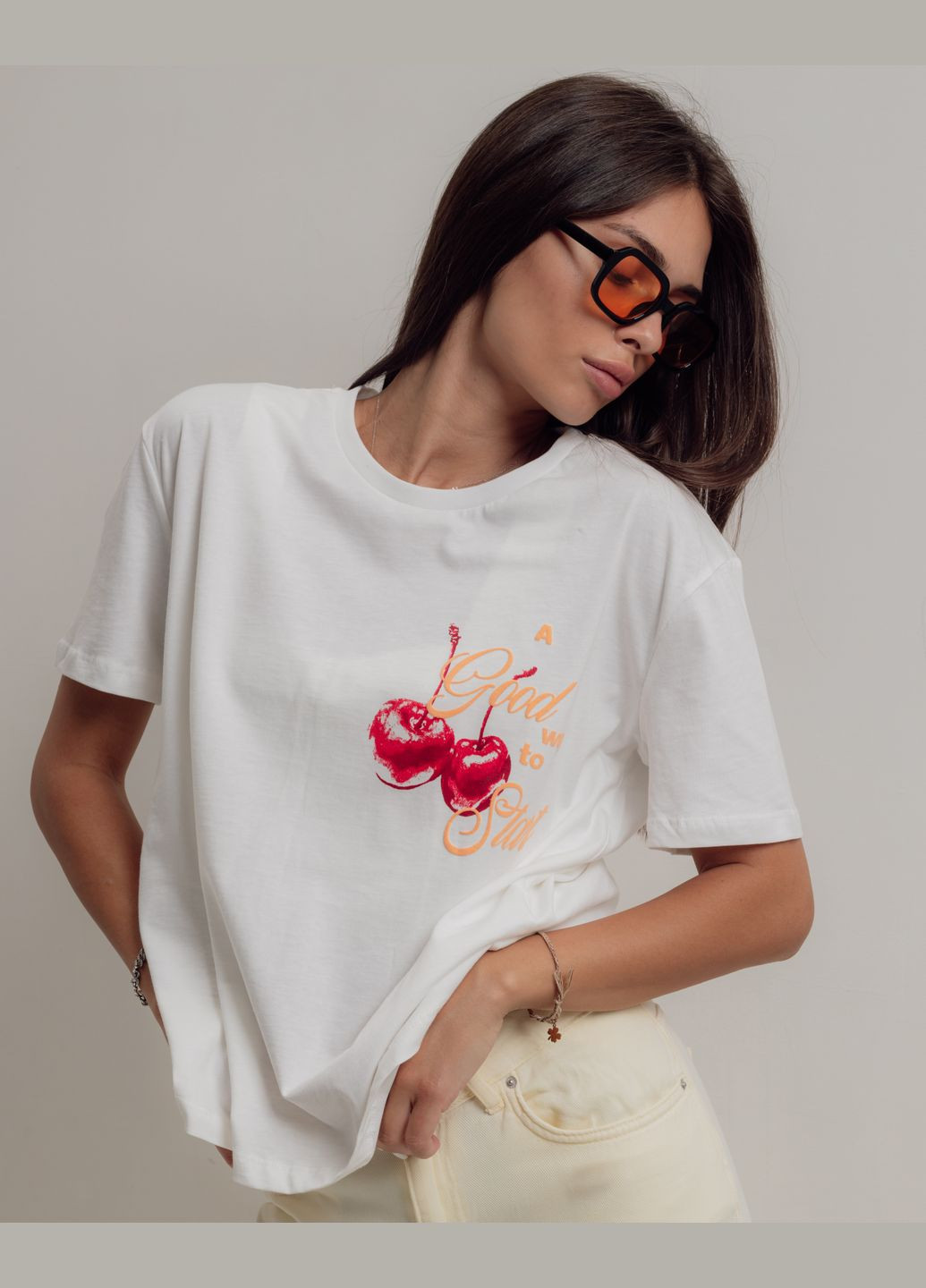 Футболка cherry молочный Nisan - (341676026)