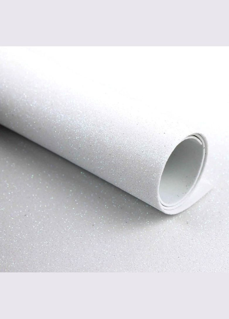 Фоамиран EVA с глиттером, 20х30 см, белый No Brand (341731042)