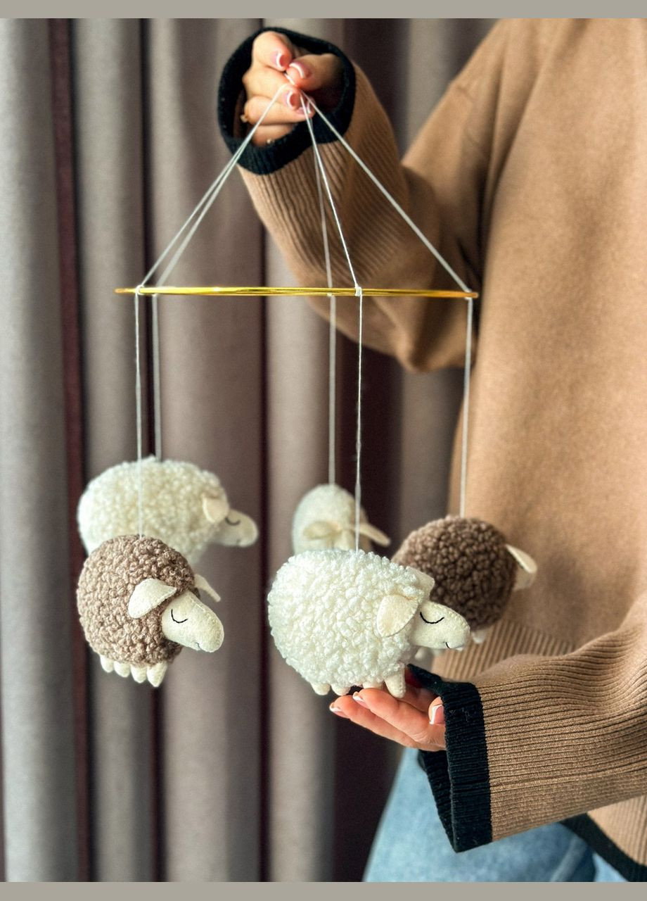 Дитячий музичний мобіль на ліжечко для немовлят WooolyWool «Баранці» з 35 мелодіями No Brand (342757848)