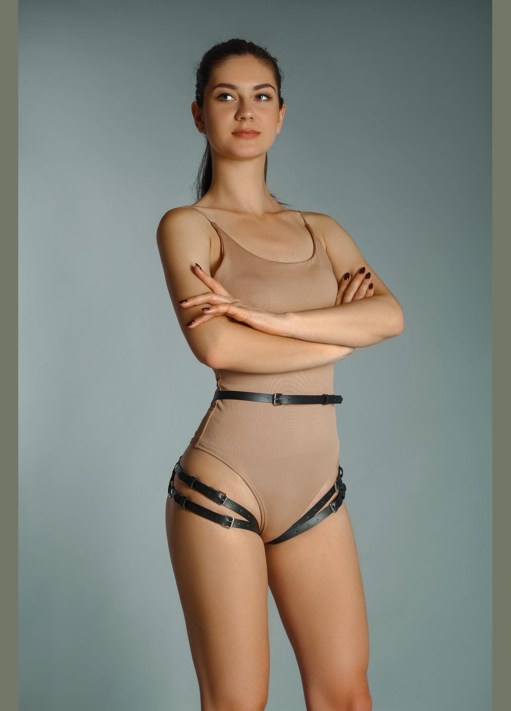 Натуральна шкіра портупея гартери жіночі з охватами Needle 274 No Brand (296492324)