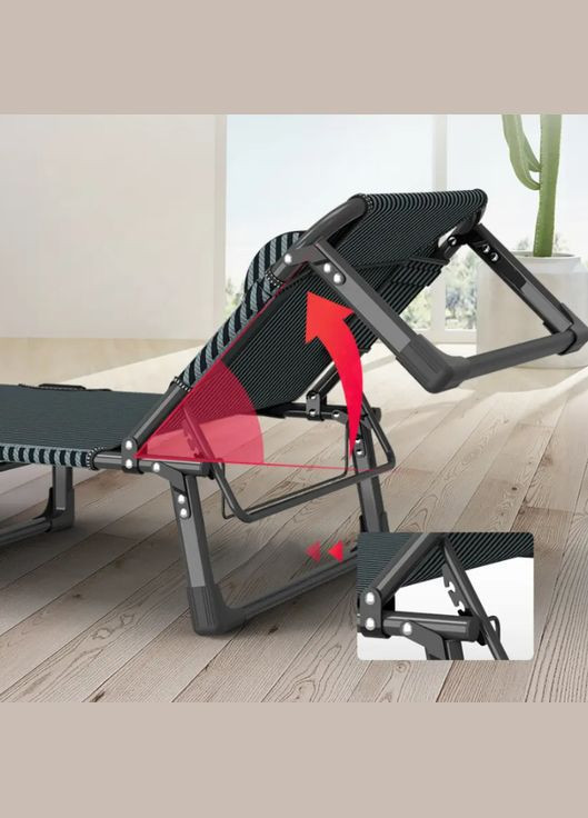 Розкладне ліжко до 150 кг з подушкою Темно-сіре LEOBRO (316391096)