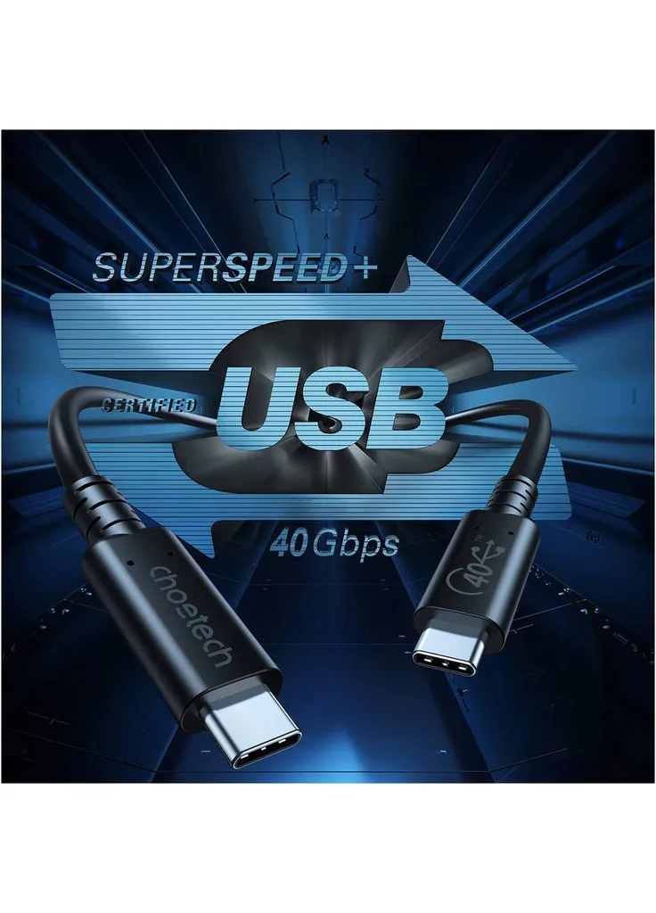 Дата кабель USB-C to USB-C 0.8m USB 4 100W 40Gbps 8K60Hz (XCC-1028) CHOETECH (408525193)