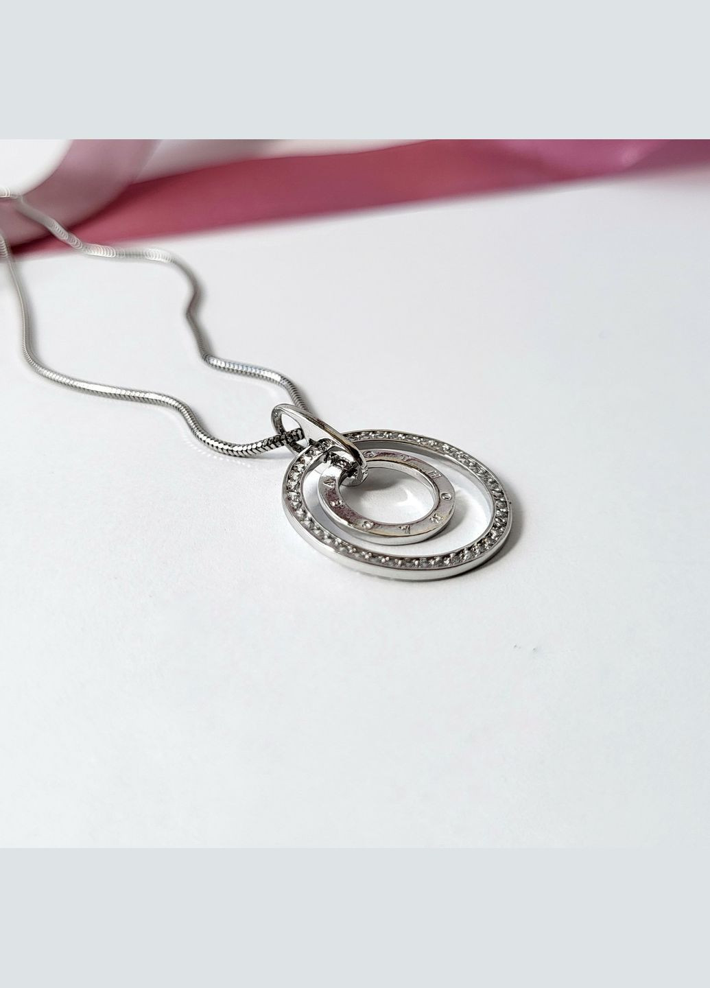 Серебряная подвеска Кулон Медальон Два Круга серебро 925 пробы Родированное 3219р 2.60г No Brand (306741207)