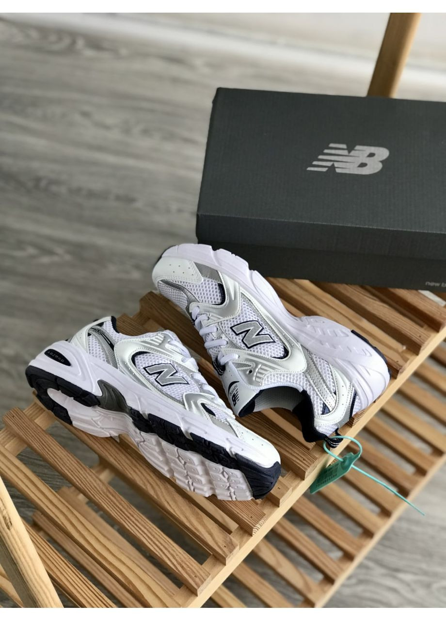 Білі Осінні кросівки чоловічі New Balance 530 White Silver Navy MR530SG Нью Беланс 530