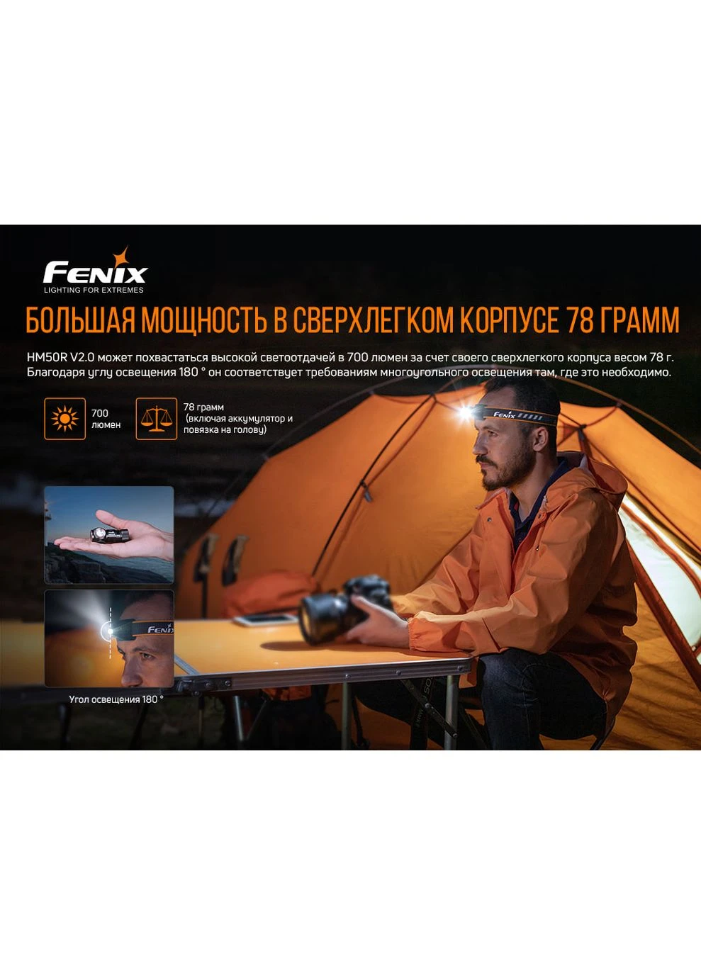 Фонарь налобный HM50R V2.0 (A-016368) Fenix (317048435)
