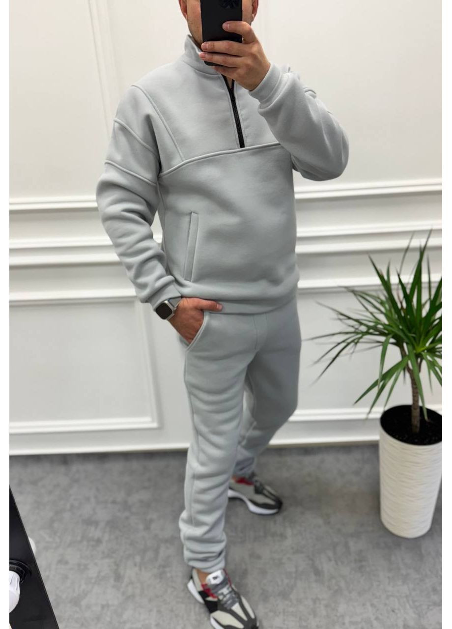 Серый демисезонный костюм двойка кофта и брюки,тринитка на флисе турция Україна