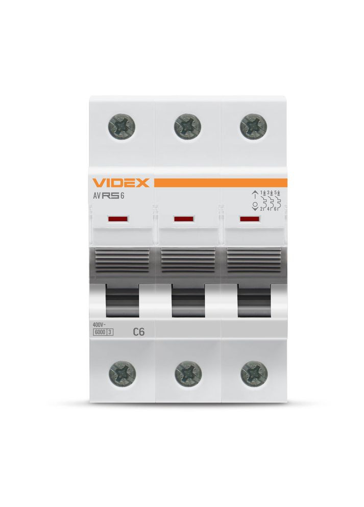 Автоматичний вимикач RS6 3п 6А С 6кА RESIST (VFRS6-AV3C06) Videx (282312778)