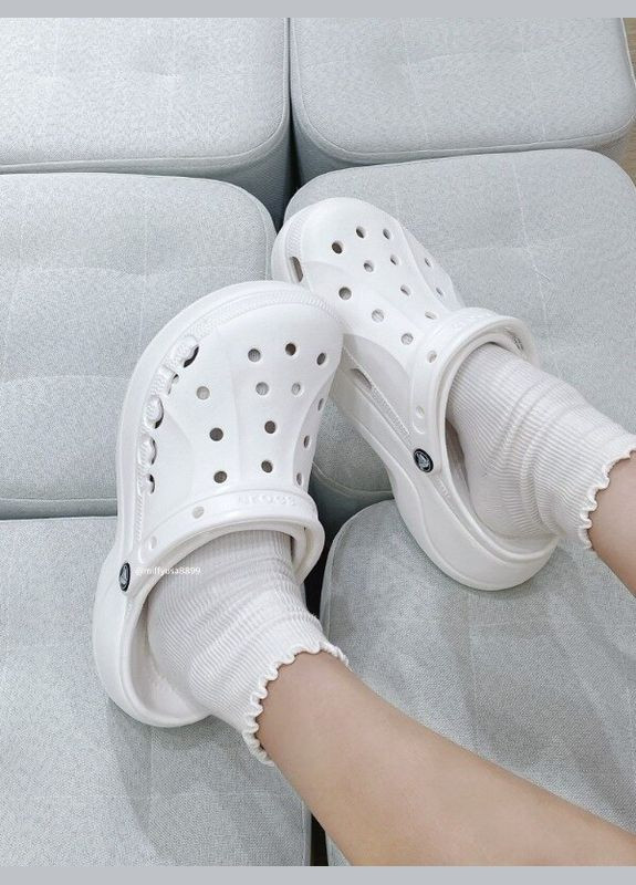 Белые clog крокс платформа бая клог Crocs