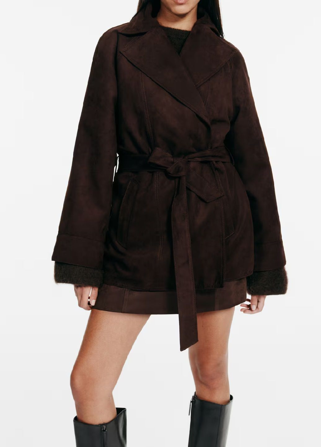 Темно-коричневое демисезонное Пальто H&M