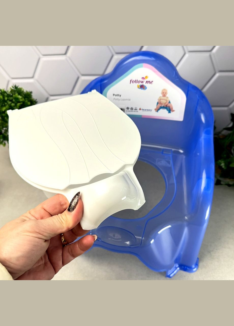 Дитячий горщик-стільчик Синій Прозорий Follow me Bursev Plastik (319848010)