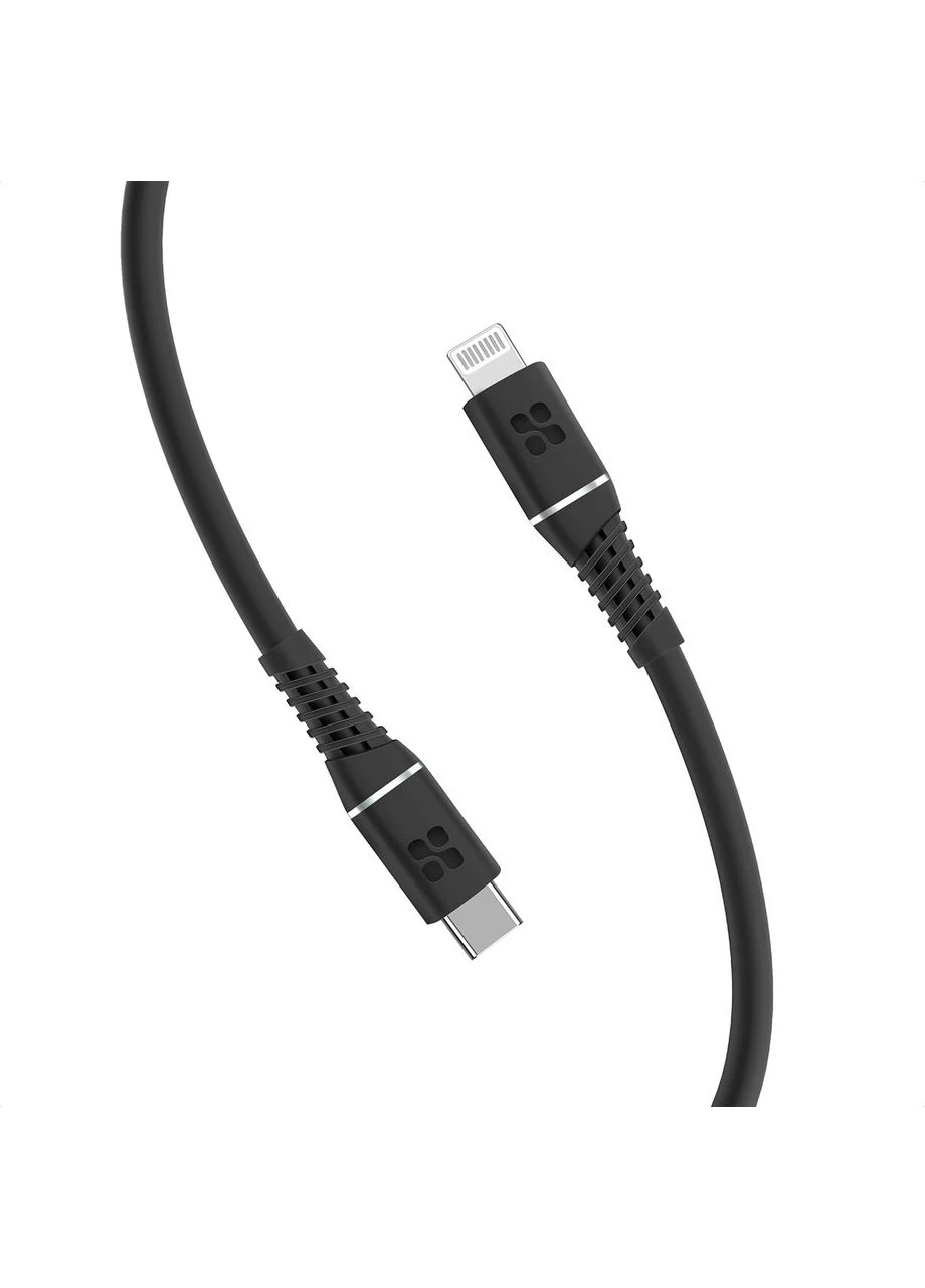 Кабель USB Type-C - Lightning (M/M), 2.2 A, 20 W, 1.2 м, PowerLine-Ci120 Чорний, USB-C - Lightning Promate (371633476)