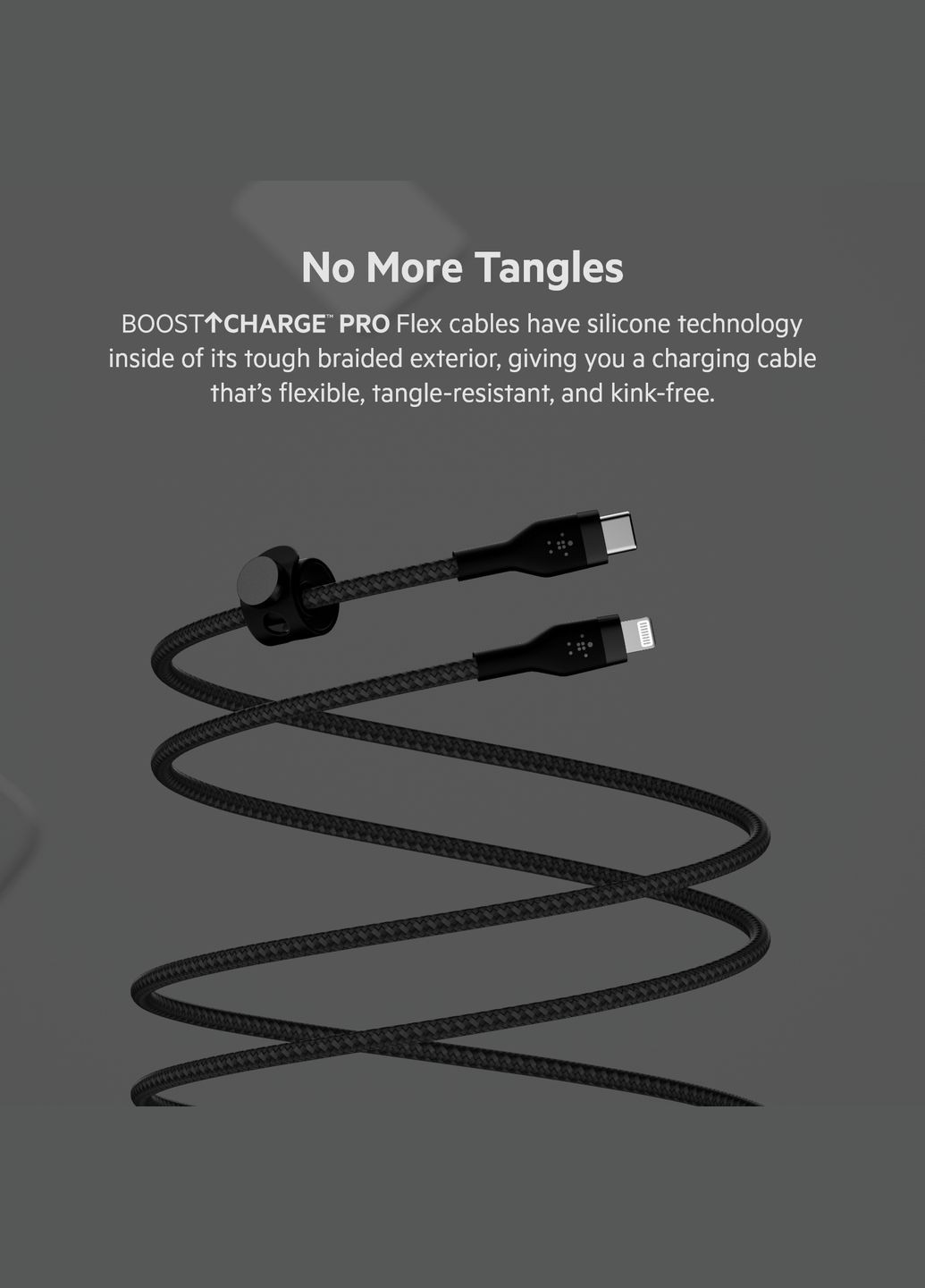 Кабель USB-С - Lightning, BRAIDED SILICONE, 1m, black Belkin (331605253)