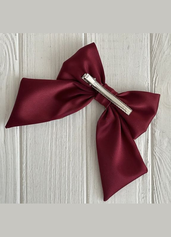 Бант атласний Полі на заколці бордо Cleopatra 7777-12 (330775153)