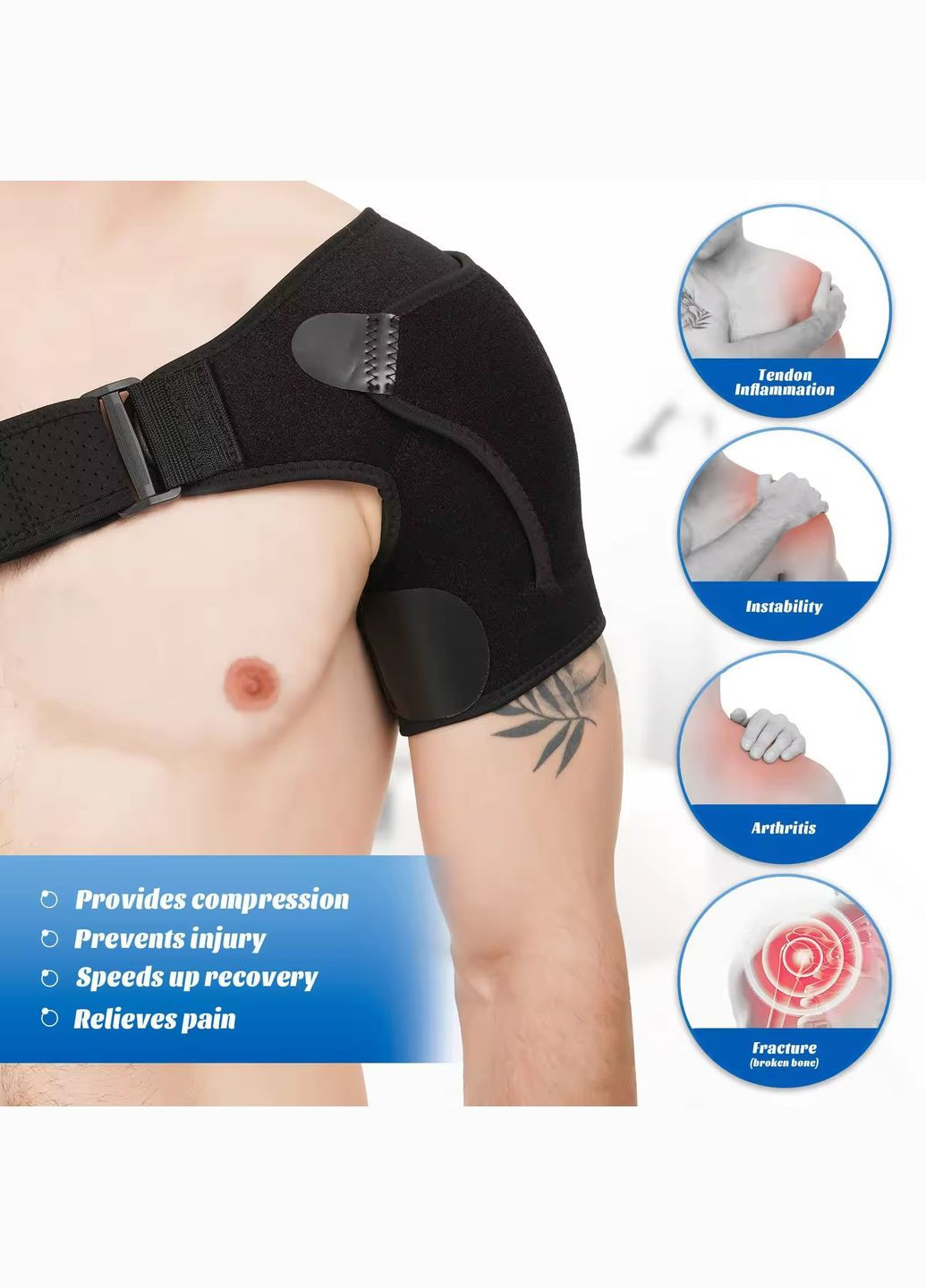 Медичний Пояс для Підтримки Плечей з Регульованим Плечовим Ременем під Тиском Toelab M163 (4024356) Clefers (300694579)